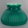 Glazed Green Painted Ribbed Student Shade with Ruffle Top and 6in. Neck
