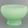 Glazed Lime Green Painted Ribbed Student Shade with Ruffle Top and 6in. Neck