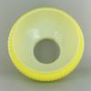 Glazed Yellow Painted Ribbed Student Shade with Ruffle Top and 7in. Neck