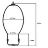 8-1/2in. Brass Plated Regular Duty Lamp Shade Harp with Saddle