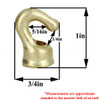 1/8ips. Female Threaded -  Baby Hook with Wire Way - Unfinished Brass