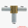 1/4ips X 1/8ips Threaded - 3/4in Diameter Tee Fitting Straight Armback - Unfinished Brass