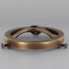 3-1/4in. Antique Brass Finish Cast Brass Spoked Holder with 1/8ips. Female Thread Center Hole