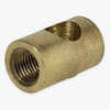 1/4ips Threaded - 3/4in Diameter Tee Fitting Straight  Armback - Unfinished Brass