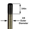 4in. Antique Brass Finish Pipe with 1/8ips. Thread