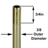 4in. Brass Plated Finish Pipe with 1/8ips. Thread