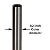 6in. Satin/Brushed Nickel Finish Steel Pipe with 1/8ips. Female Thread