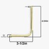 1/8ips Male Threaded 5in Long 90 Degree Bent Arm - Unfinished Brass