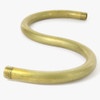 1/8ips Male Threaded 7in Long Unfinished Brass S Shape Bent Arm with 3/16 inch Long Threads