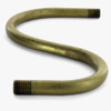 1/8ips Male Threaded 7in Long S Shape Bent Arm With 1/2 Inch Long Threads - Unfinished Brass