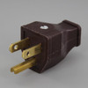 Brown - 3-Wire Grounded Thermoplastic Plug with Screw Terminal Connection