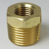 1/4ips Female X 1/2 NPT Male Threaded Hex Head Reducer - Unfinished Brass