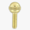 1/2in. Long 8/32 Thread Unfinished Brass Knurled Ball Head Screw