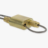 Brass Suspension System Gripper Loop Block with Lock Nut for use with 1-1.5mm Steel Cable - Unfinished Brass