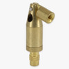 Unfinished Brass Swivel Style Suspension System Ceiling Gripper with Lock Nut for use with 1-1.5mm Steel Cable. Wire Way for Wire Exit. 8/32 Threaded Swivel Head.