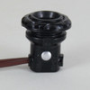 E12 base, Phenolic Candelabra Socket Threaded Body with Plastic Ring and 24in. Wire Leads