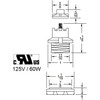 E-12 base Phenolic Candelabra Easy Wire Pin Type Socket with Threaded Body and Ring