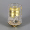 E-26 Polycarbonate Base Grounded Lamp Socket With Brass Plated 1/8ips Threaded Cap - Clear