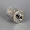E-26 Base Polycarbonate Grounded Lamp Socket With Nickel Plated 1/8ips Threaded Cap - Clear