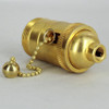 Polished Brass Finish Shell Uno Threaded E-26 Base Brass Pull Chain Socket