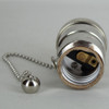 Nickel Plated Finish Shell Uno Threaded E-26 Base Brass Pull Chain Socket