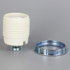 E-26 Porcelain Threaded Skirt Socket With 1/8ips Hickey And Screw Terminal Wire Connection