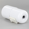 E26 White 3-Piece Smooth Toggle (On-Off) Switch Thermosetting Phenolic Rein Lamp Holder.  Grounded 1