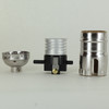 On-Off Push Switch Nickel Plated E-26 Base Lamp Socket with 1/8ips Cap and Set Screw