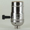 3-Way Turn Knob Nickel Plated E-26 Base Lamp Socket with 1/8ips Cap and Set Screw
