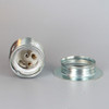 White Zinc Finish European E-27 Grounded Metal Threaded Skirt and Shade Ring Socket