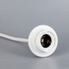 MED. WHITE PHENOLIC SOCKET WITH WHITE 18/3 SVT 8FT LEADS