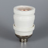 100 Year Anniversary White Porcelain Antique Reproduction Keyless Lamp Socket with 1/8ips. Cap
