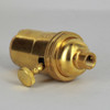 3-Way Turn Knob E-26 Socket with 1/8ips. Female Cap - Unfinished Brass