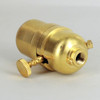 3-Way Round Key Smooth Shell Cast Lamp Socket - Unfinished Brass