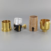 3-Way Round Key Smooth Shell Cast Lamp Socket - Unfinished Brass