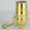 E-26 1-Way Pull Chain Switch Lamp Socket - Unfinished Brass