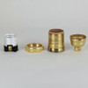 E-26 Keyless Socket with 1/8ips. Female Threaded Cap - Polished Brass Finish