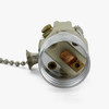 E-26 Porcelain Socket Interior with Polished Nickel Pull Chain and Ball