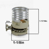 E-26 Porcelain Socket Interior with Polished Nickel Pull Chain and Ball