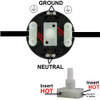 On-Off Foot Style Switch for use with Two Conductor or Three Conductor cable - White