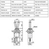 On-Off-On Miniature Toggle Switch with Flat Metal Toggle Knob. 6in Long 18/1 Wire Leads.