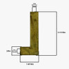 Unfinished Brass 1/8ips Female Threaded Cast Brass Rectangle 90 Degree Arm. Fine European Detailed Casting. Tubed Inside for Easy Wiring. All Lamp Arms are Hollow to Allow for the Wire to Pass Through. Works Great for Chandeliers, Wall Sconces and Candelabras.