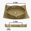 6-1/4in Screw Less Face Mount Cast Brass Square Canopy/Backplate - Unfinished Brass