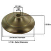 3in. Antique Brass Finish Spun Vase Cap