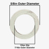 5/8in. White Rubber Washer with 1/8ips. Slip Through Hole