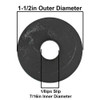 1-1/2in. Black Rubber Washer with 1/8ips. Slip Through Hole