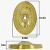 Starburst Design Cast Brass  Backplate with 1/8ips Threaded Hole.