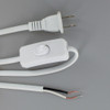 18FT WHITE 18/2 NISPT-2 PVC Insulated Parallel Flexable Cord with Rocker Switch Installed.