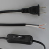 8FT BLACK 18/2 NISPT-1 Flexable Cord with Rocker Switch Installed.