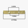 1/8ips Center Hole - 120mm (4-3/4in) Cast Brass Canopy and Crossbar - Unfinished Brass